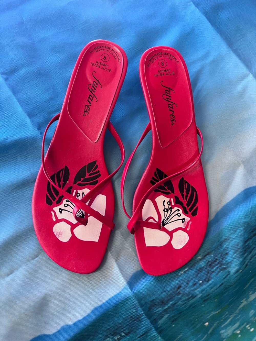 Pink Floral Strappy Slide Sandals
